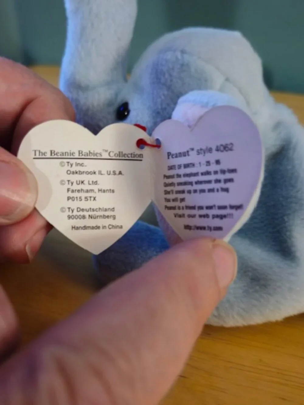 Ty Beanie Baby Peanut With Tags Attatched